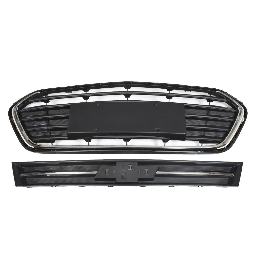 Front Upper Lower Grille for Chevrolet Trax (2017-2021) Black Chrome