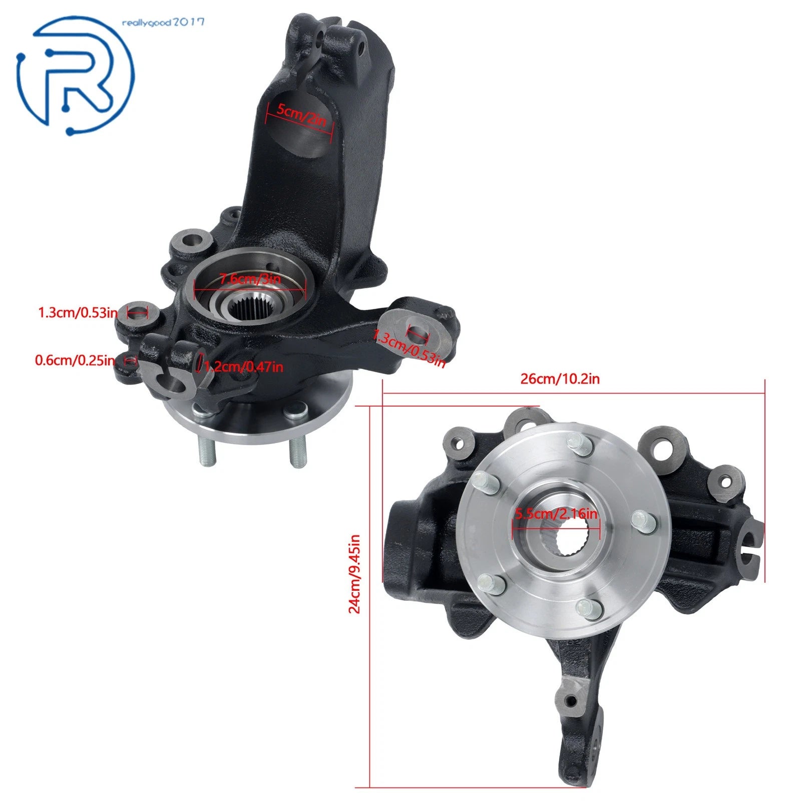 Front Right Steering Knuckle & Wheel Hub Bearing Assembly for Ford Focus (2012–2018)
