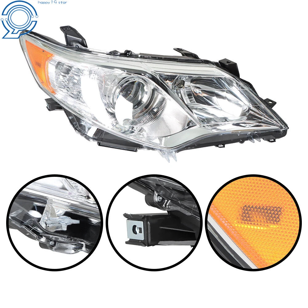 Set of 2 Projector Chrome Headlight Assemblies for Toyota Camry (2012-2014)