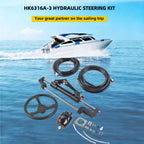 Hydraulic Outboard Boat Steering Kit for 300HP (16ft Hoses)