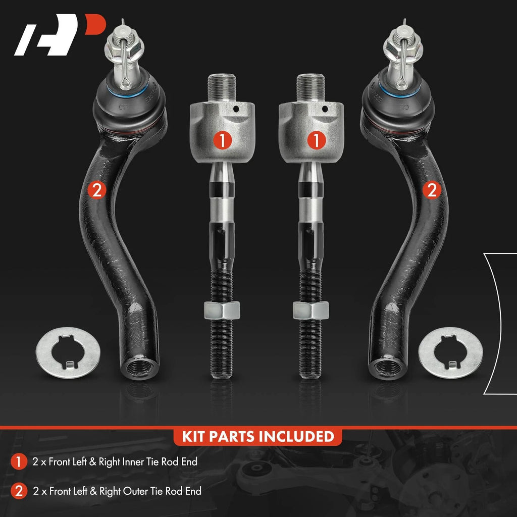 Set of 4 Tie Rods for Infiniti G37 (2008–2010) 370Z (2009–2020)