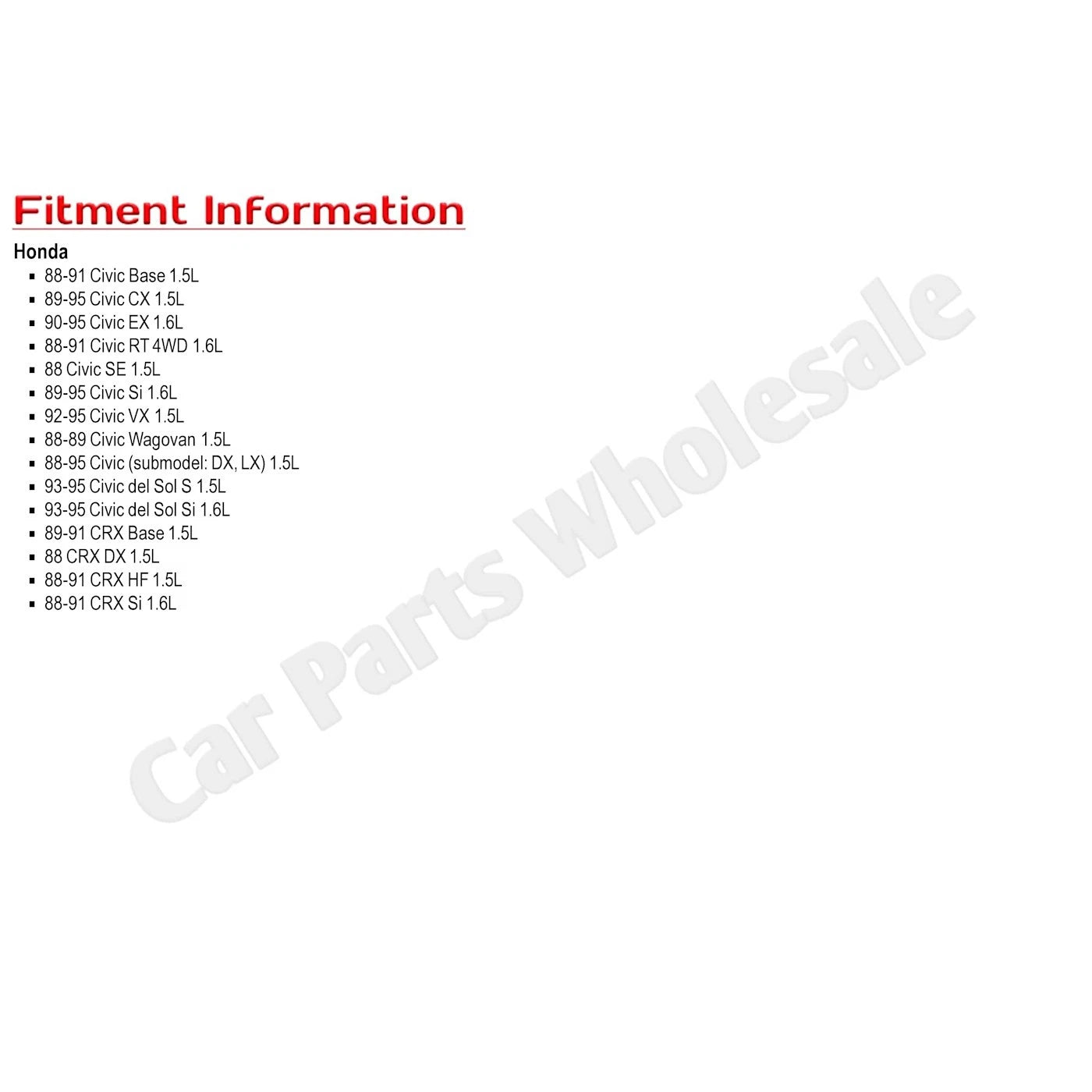 Oil Pan for Honda Civic, Civic del Sol, CRX (1988–1995)