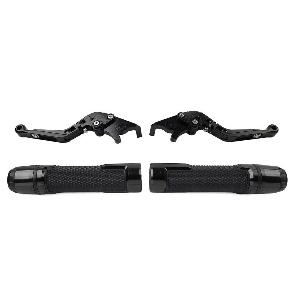 Set of 2 Black Extendable Brake Clutch Lever Handlebar Grips for Yamaha YZF R1 (2009–2014)