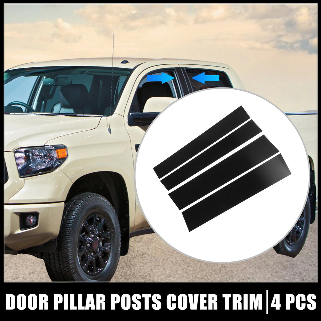 Set of 4 Door Cover Panel Trim Pillar Post Stickers for Toyota Tundra (2007–2021)