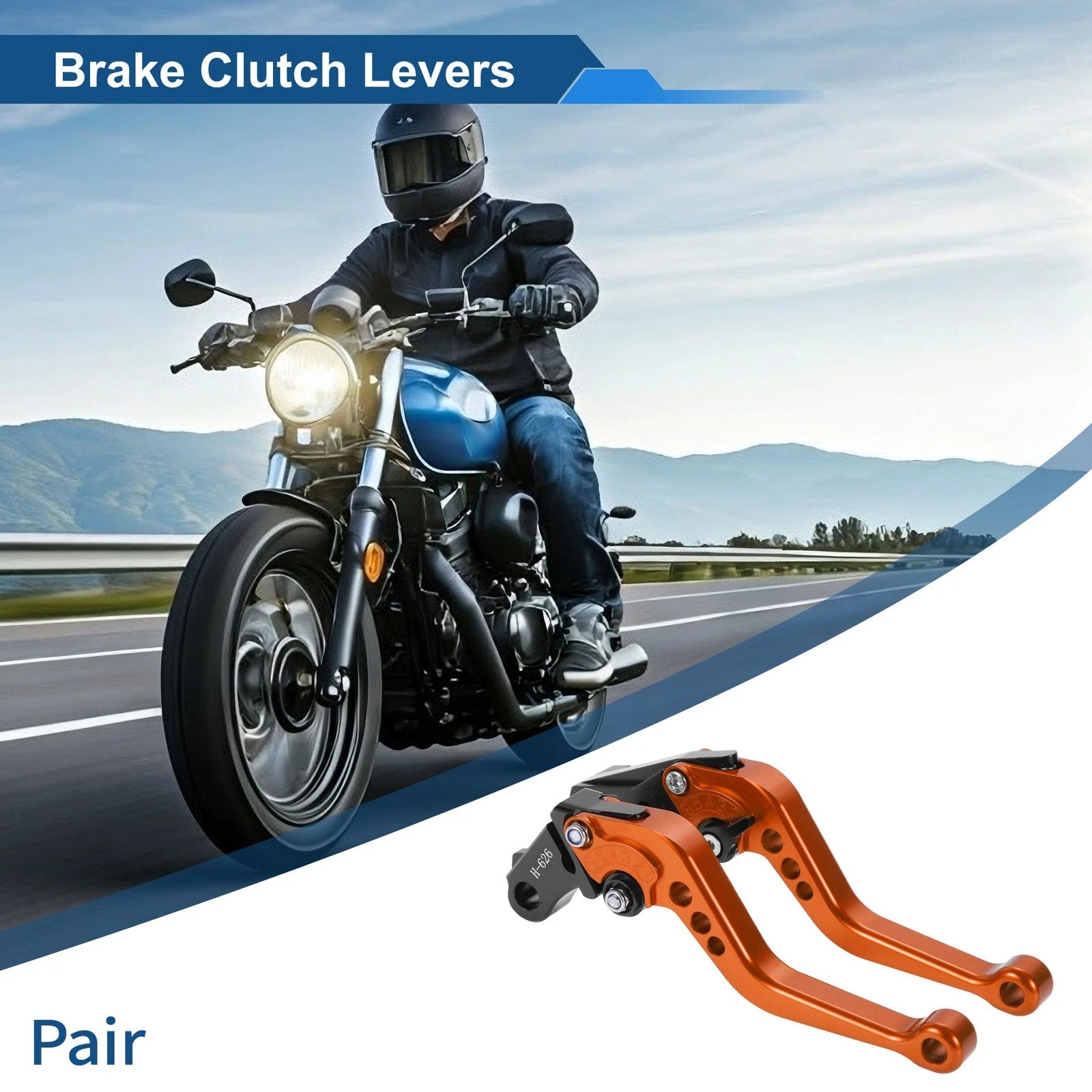 Long Brake Clutch Levers for Honda CB919 (2002–2007) Orange 1 Pair