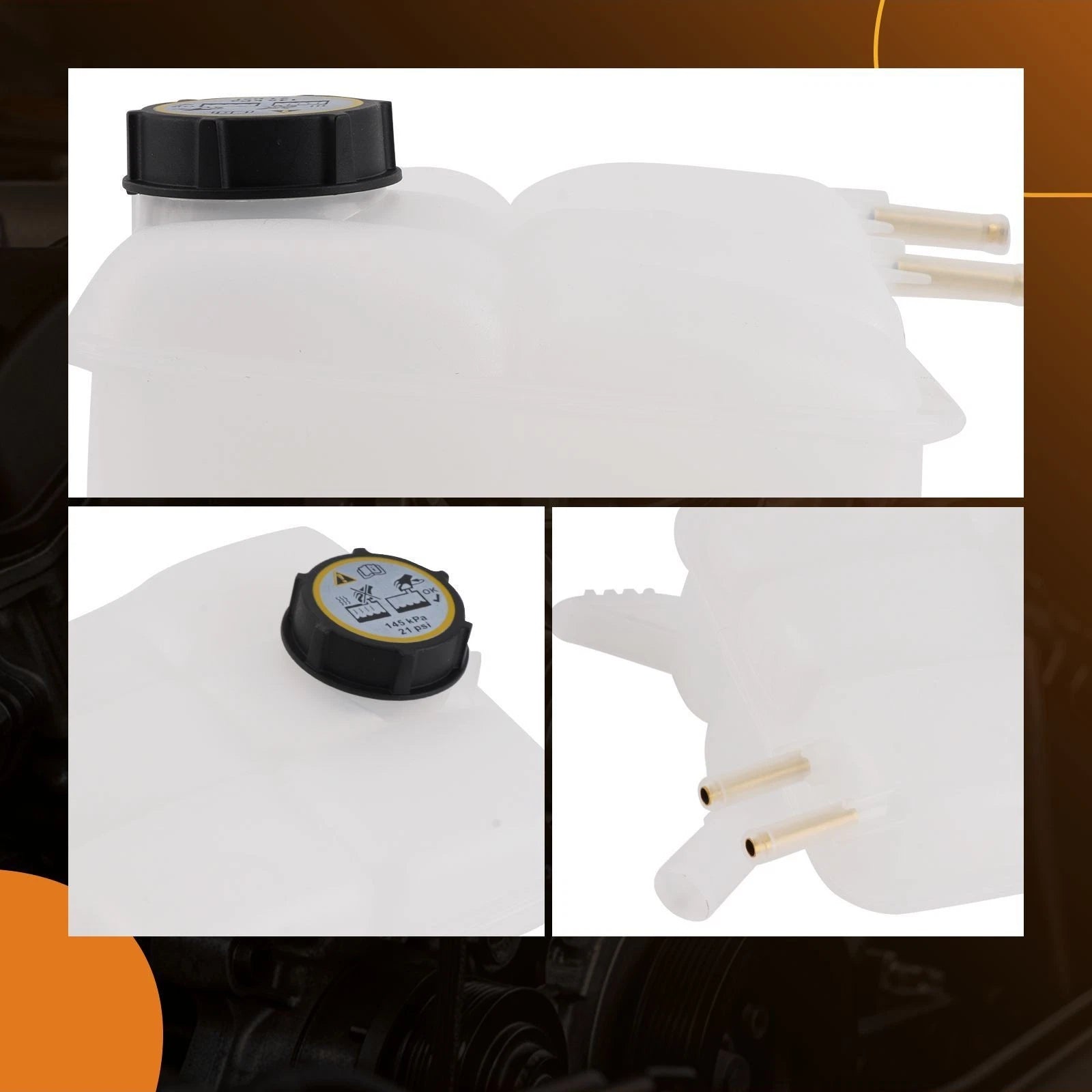 Coolant Overflow Tank w/ Cap for Mazda 3 GS-SKY/GX/Sport/SP23 (2004–2013) 603-043