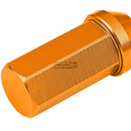 20 PC Closed End M12x1.5 50mm Tall Orange Aluminum Lug Nuts + Adapter