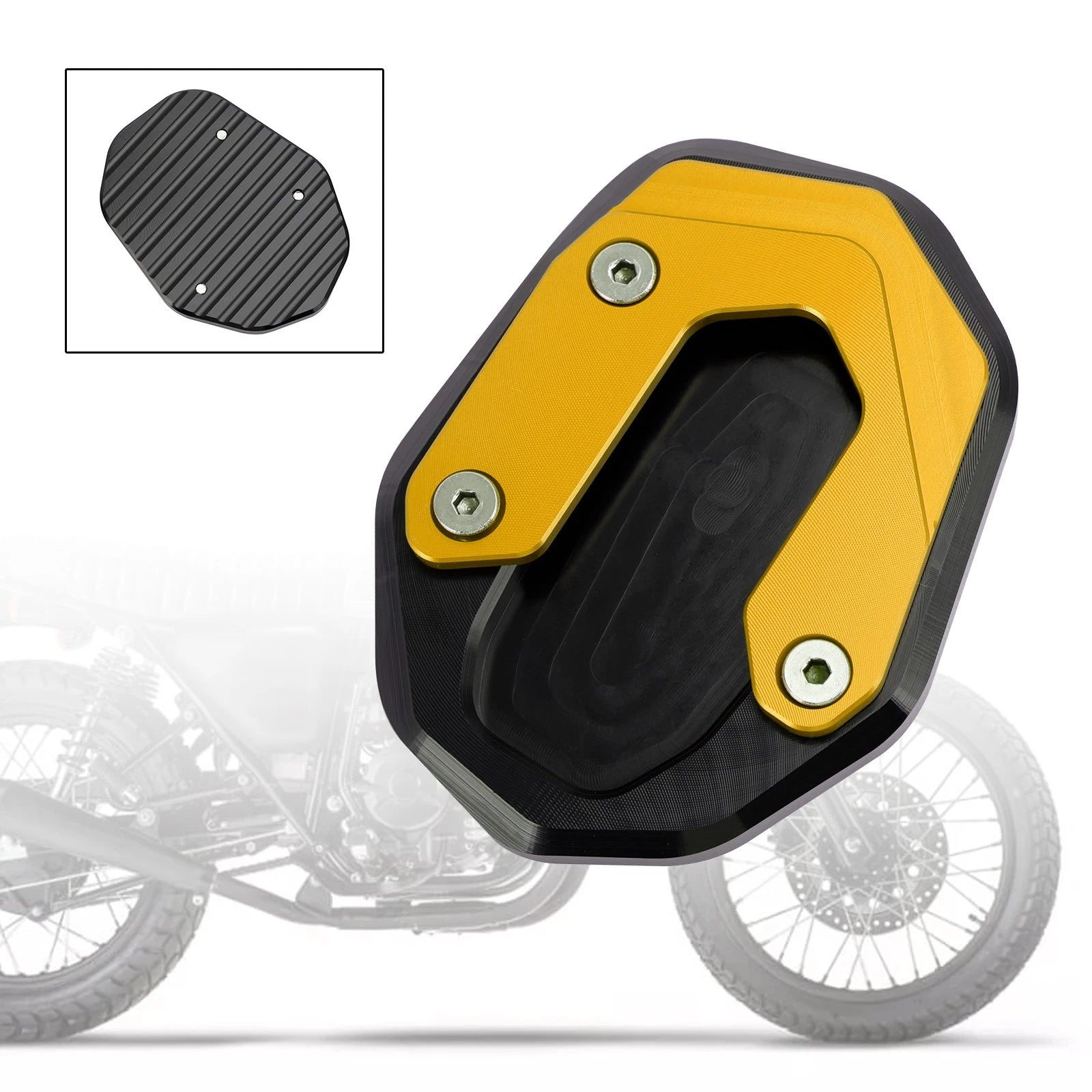 Kickstand Enlarger Plate Pad for Ducati Scrambler 800 (2015–2019) Gold