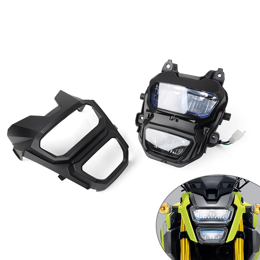 2X Headlight Lamp & Cover for Honda Grom MSX125 (2016–2018) Black