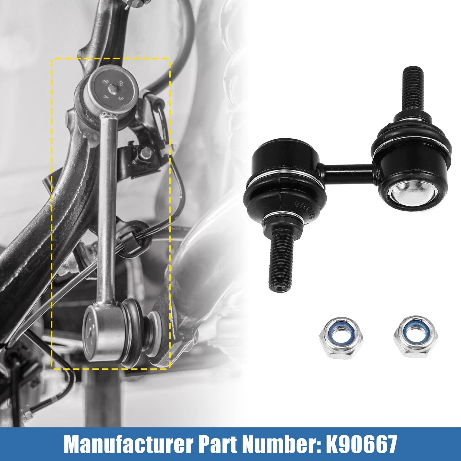 2pcs Front Sway Bar Links K90667 for Honda (1997–2001) Black