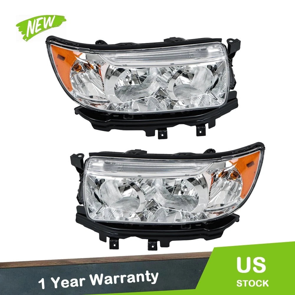 Headlight Assembly Set for Subaru Forester (2006–2008) Left+Right Halogen