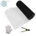 1.5in x 50ft Black Vinyl Coated Hardware Cloth for Chicken Rabbit (16 Gauge)