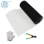 1.5in x 50ft Black Vinyl Coated Hardware Cloth for Chicken Rabbit (16 Gauge)