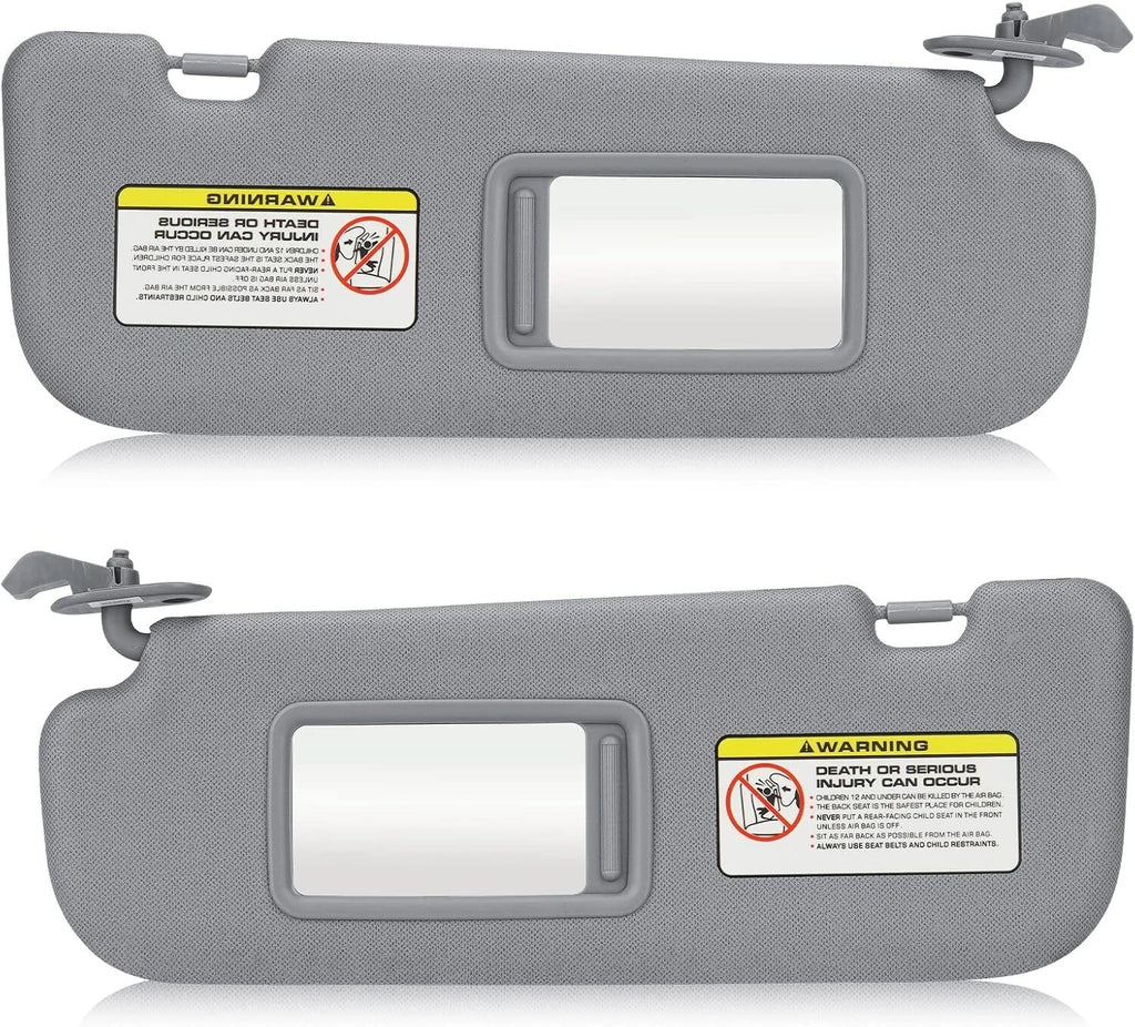 Set of 2 Gray Car Sun Visors for Hyundai Elantra (2011–2015)
