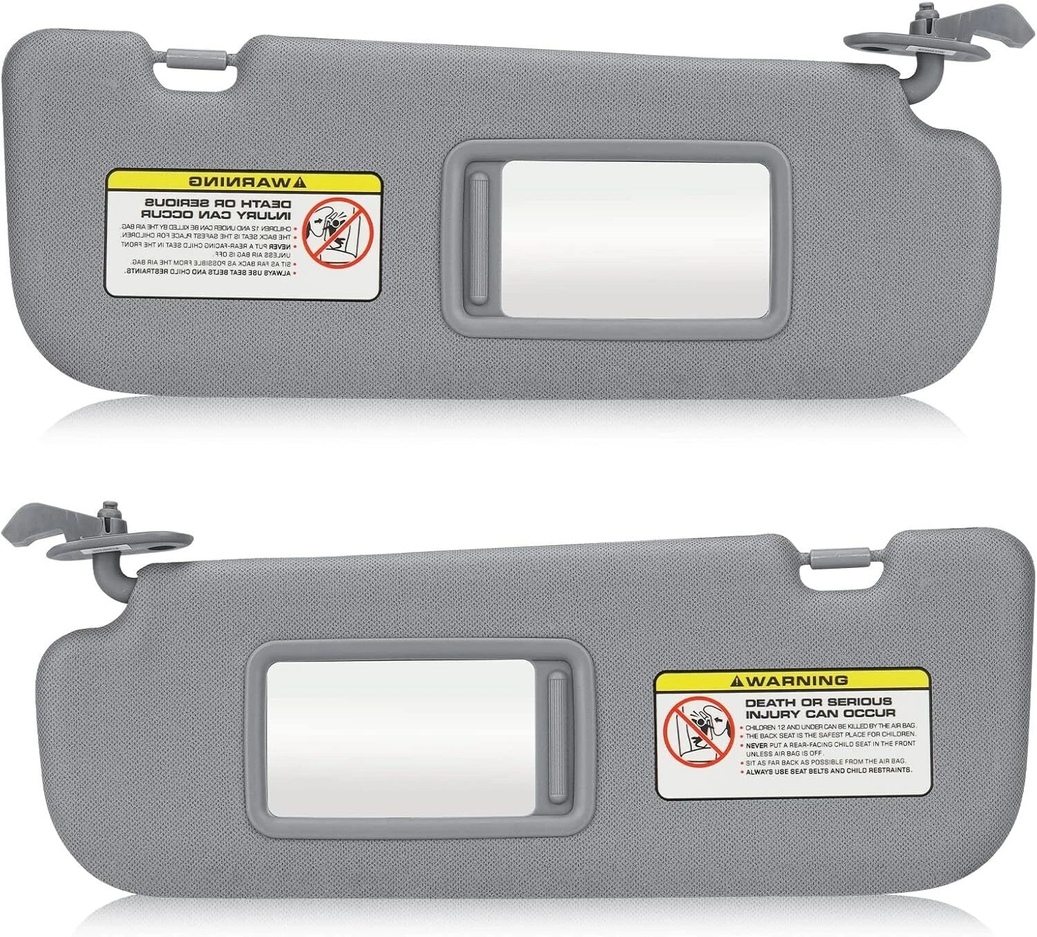 Set of 2 Gray Car Sun Visors for Hyundai Elantra (2011–2015)