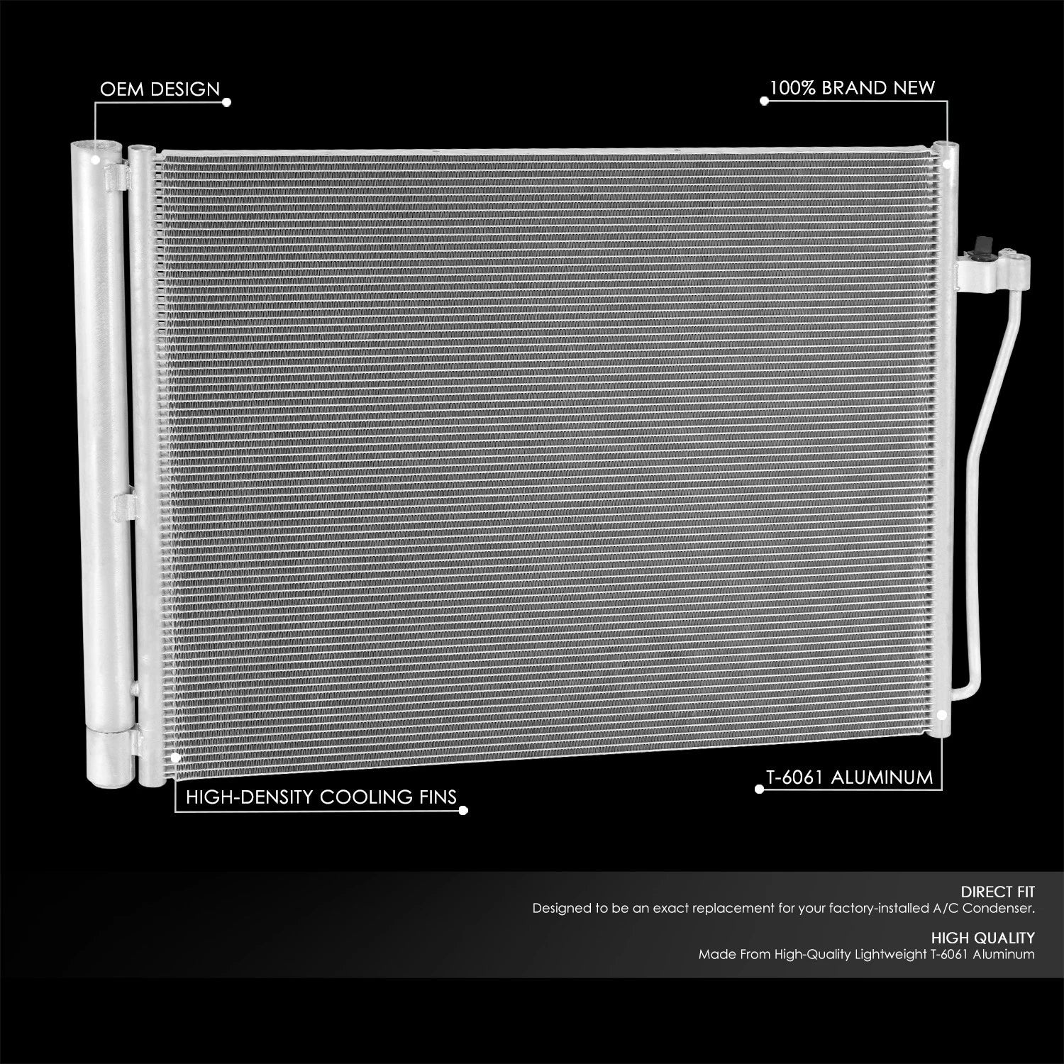 A/C Condenser for BMW 750i 750Li 760Li (2009–2015) Aluminum Core