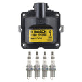 Ignition Coil & NGK 4 Ruthenium HX Spark Plug Kit for Aveo Neon Camry 9-3 (All Years)
