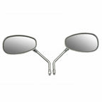 Chrome Motorcycle Oval Rearview Side Mirrors 10mm for Cruiser Chopper