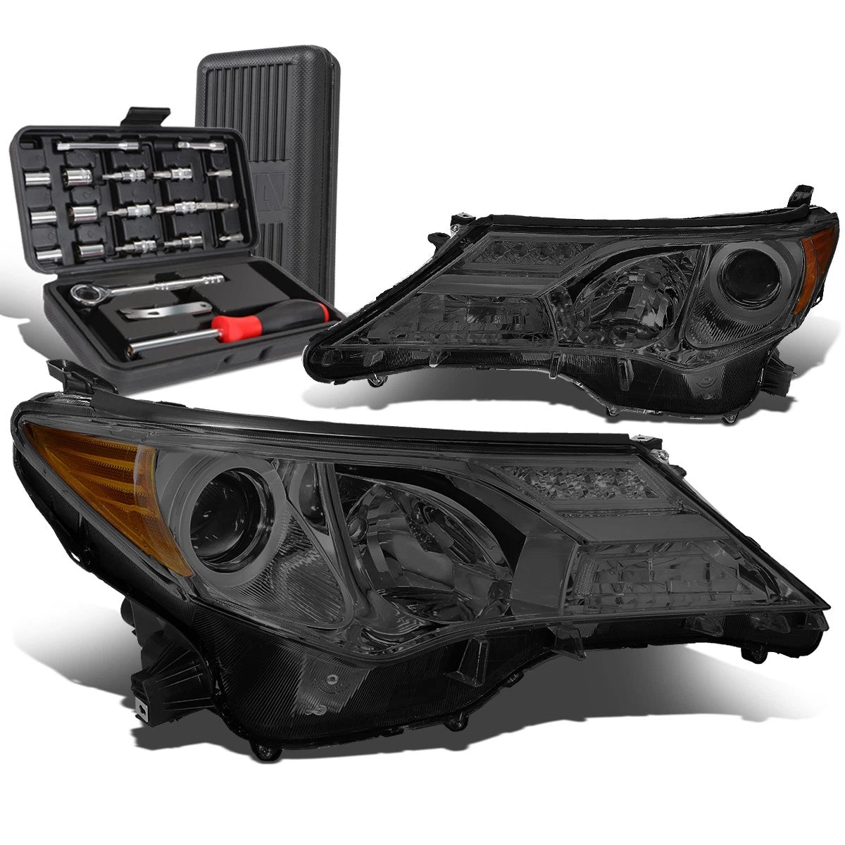 Smoked Amber Corner Projector Headlight Lamp for Toyota RAV4 (2013–2015)