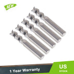 Set of 5 Carbide 3 Flute End Mills 3/8" Regular Length