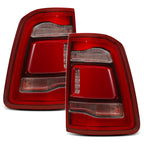 Pair LED Tail Lights for RAM 1500 (2019–2024) Chrome Trim Brake Lamps