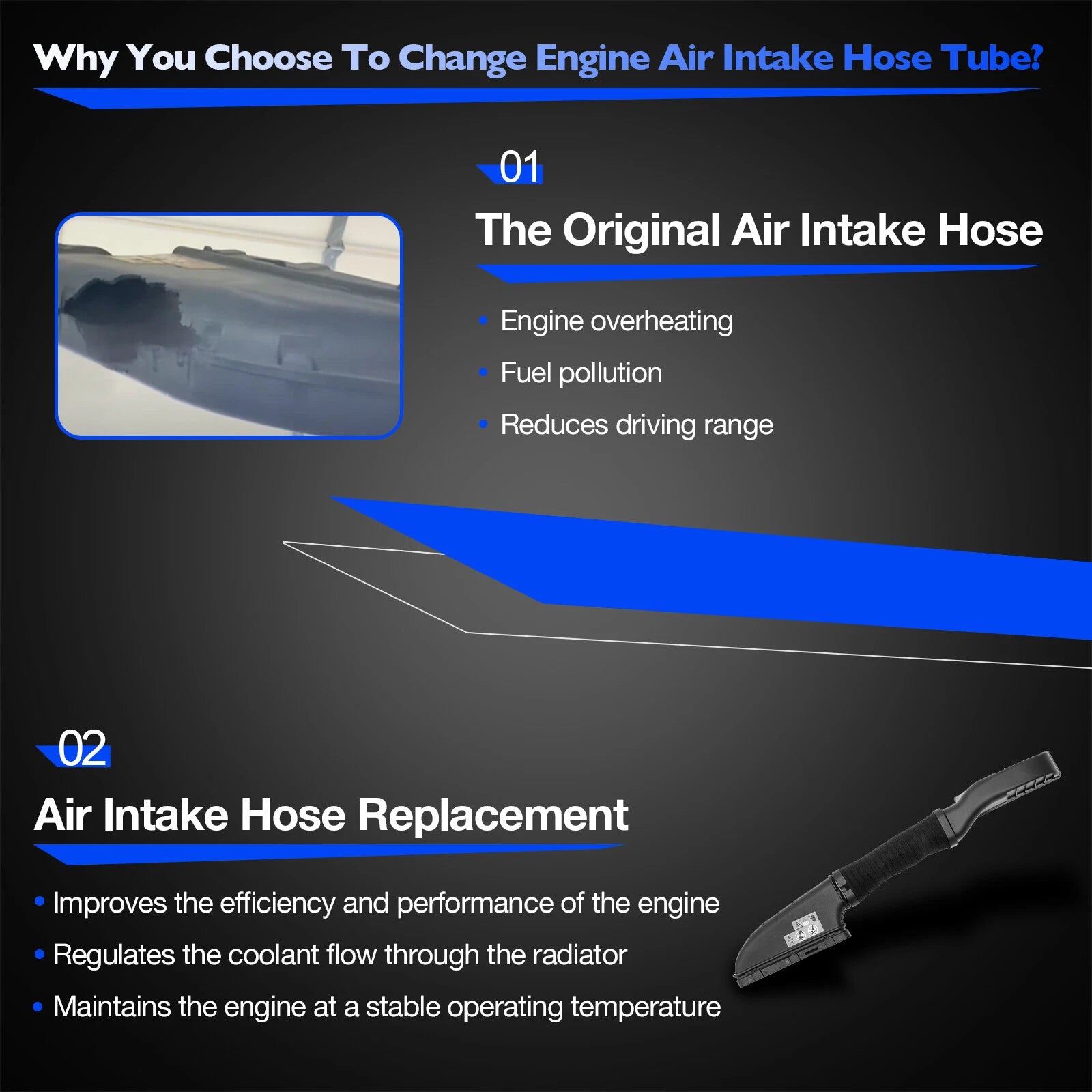 Engine Air Cleaner Intake Hose for Mercedes-Benz GLA250 CLA250 (2014-2020)