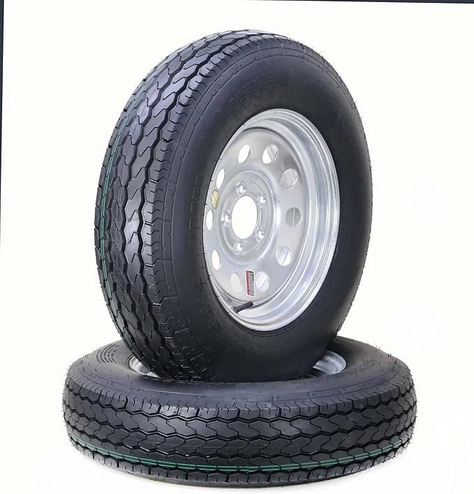 2 FC Trailer Tire Rims ST205/75D15 6-Ply 5 Lug x 4.5" Galvanized Mod