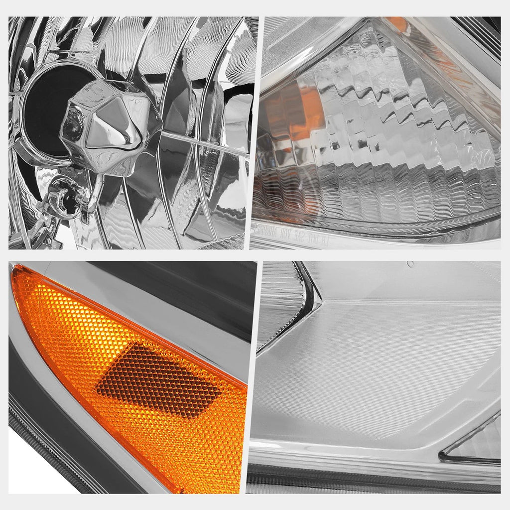 Right Side Headlight for Nissan Versa (2015–2019) OE Style Chrome Housing Amber Corner