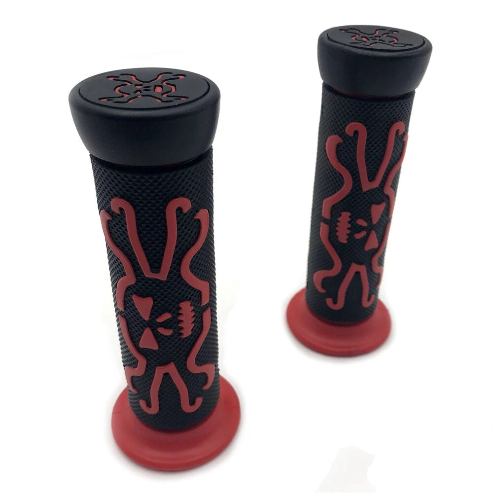 Red Skull Rubber Hand Grips for Honda CBR 600 F3 F4i RR (1995–2006)