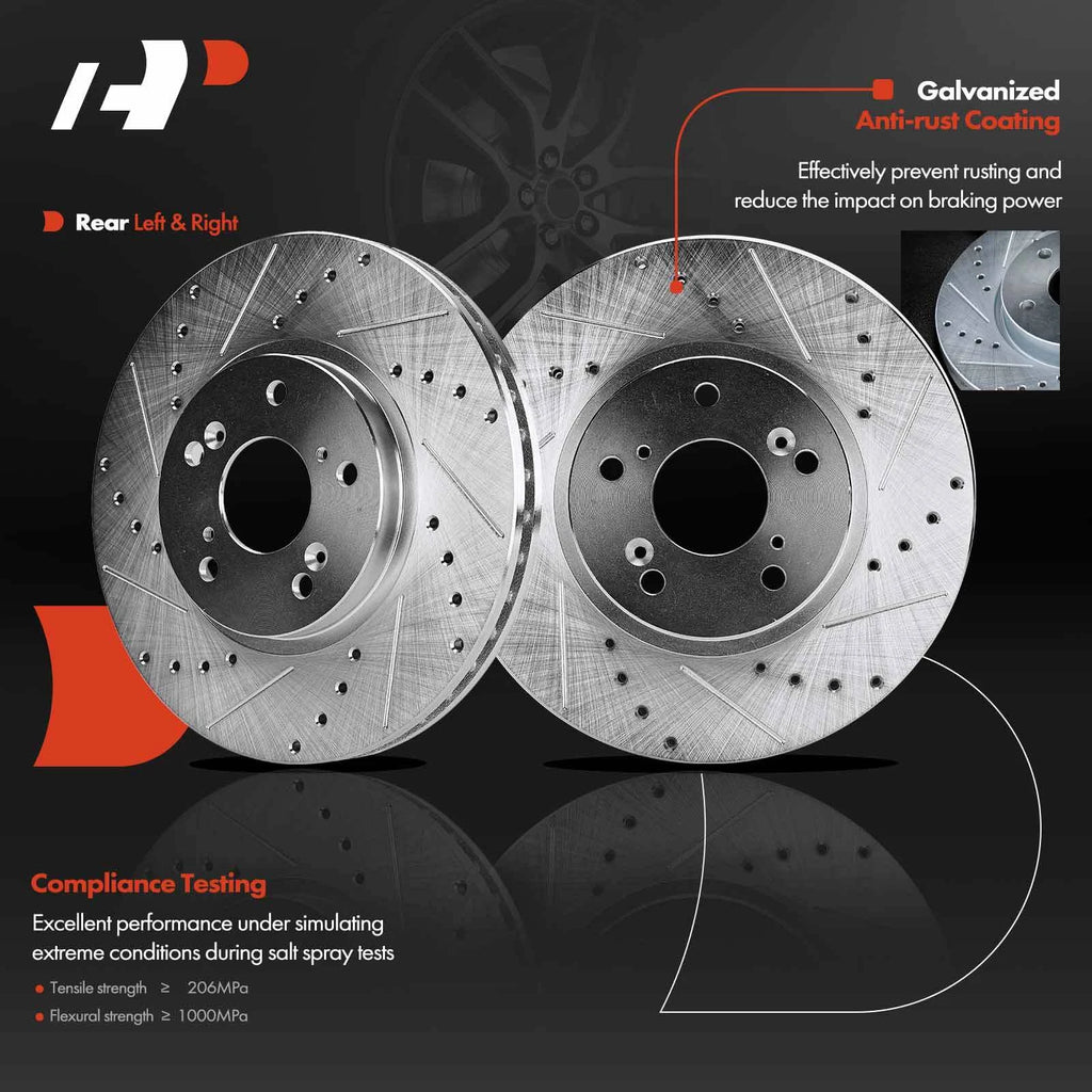 Front Drilled Rotors & Ceramic Brake Pads for Honda Accord (2003–2011)