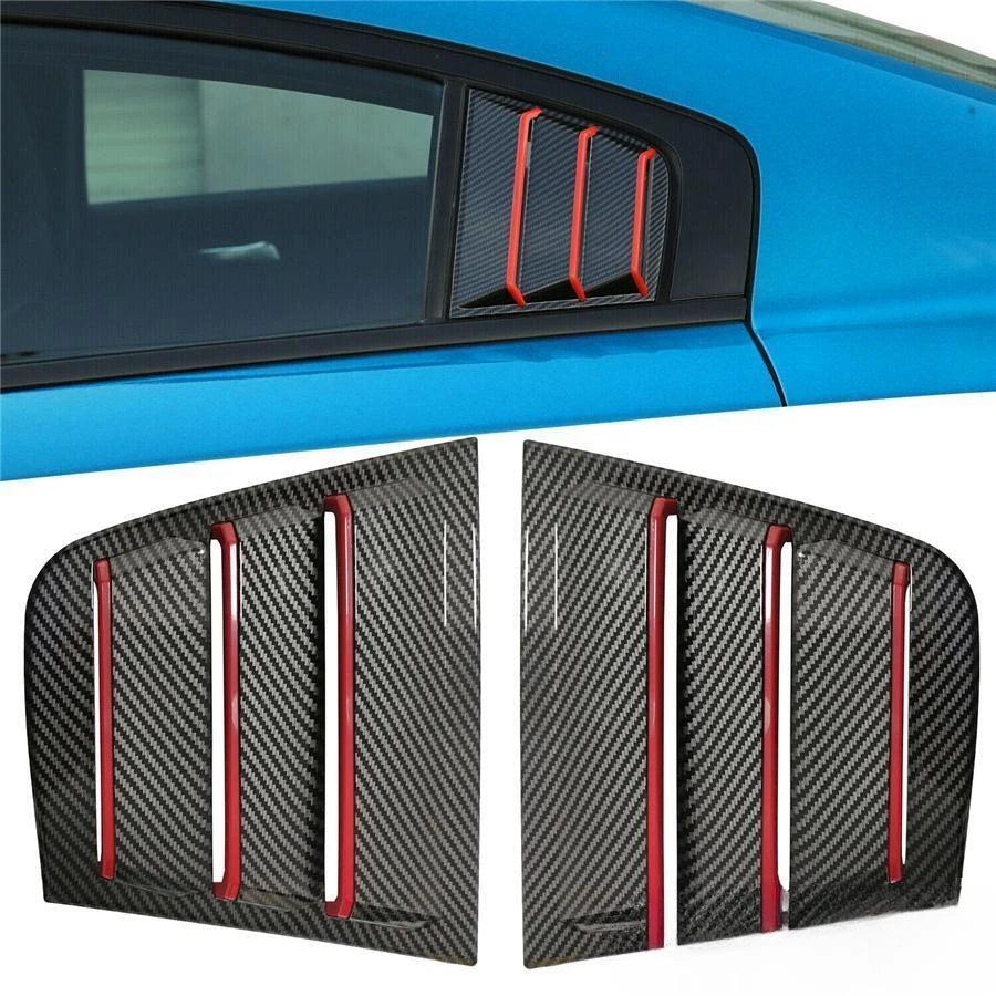 Carbon Fiber Look Window Scoop Side Louver Cover for Dodge Charger (2011–2021)