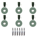Set of 6 NGK Ruthenium HX Spark Plugs & Coil Boots for Edge Fusion Taurus