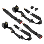 2X Universal Retractable 3 Point Seat Belt Adjustable Safety Belt