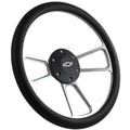 14" Billet Aluminum Polished 5 Hole Steering Wheel with Black Horn for Chevy (2007–2018)
