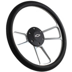 14" Billet Aluminum Polished 5 Hole Steering Wheel with Black Horn for Chevy (2007–2018)