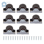 Set of 8 Mini Caster Wheels for Low Profile Applications (Non-Swivel)