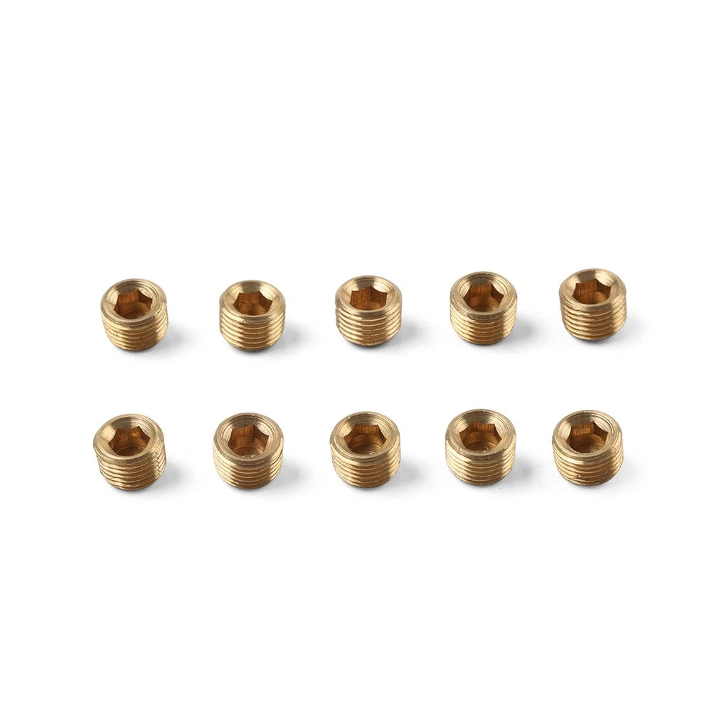 10pcs Brass Pipe Fitting Hex Counter Sunk Plug 1/8 Inch G Male Adapter