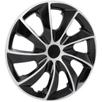 Set of 4 Wheel Hub Caps for All Makes Models (16") Black & Silver