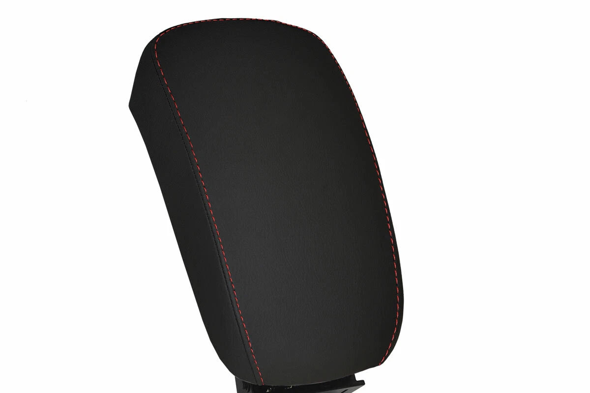 Center Console Lid Armrest Cover for Kia Sportage (2005–2010) Red Stitch