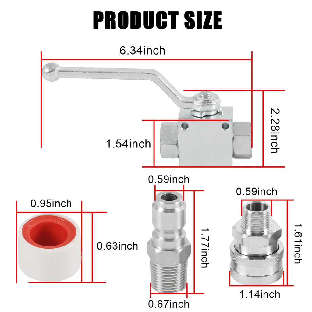 3/8" Ball Valve for Pressure Washers (Max 4500 PSI)