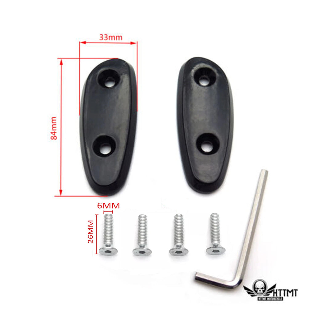 Mirror Block Off Base Plates for Suzuki GSX-R 600 750 1000 (2001–2004) Black