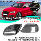 Carbon Style Side Mirror Cap Covers for Audi Q5 Q7 8R (2009–2017)