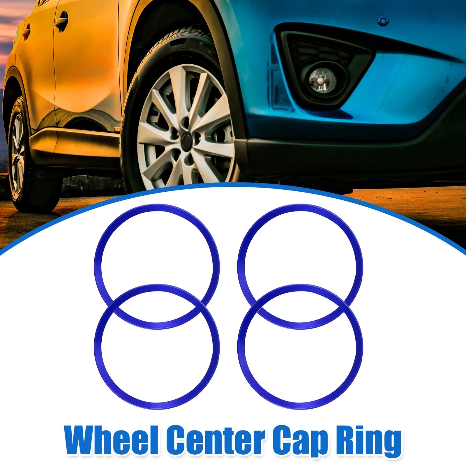 Set of 4 Wheel Rim Center Cap Hub Rings for Mazda 3 CX-30  Blue