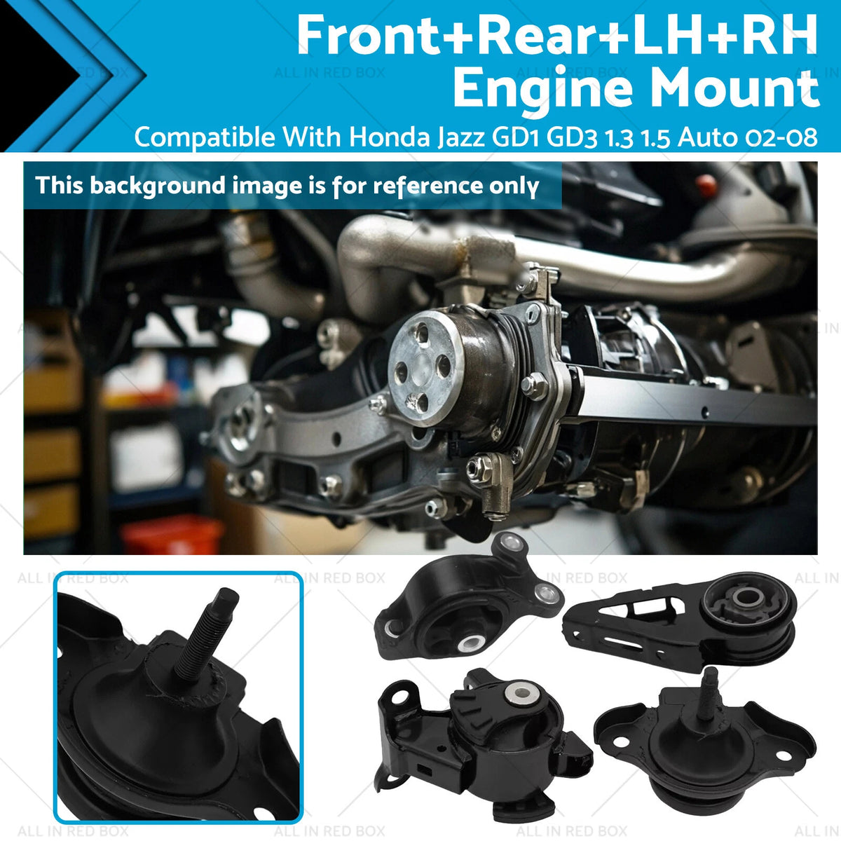 Set of 4 Engine Mounts for Honda Jazz GD1 GD3 (2001–2008) L13A1 L15A1