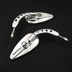 Chrome Skull Side Mirrors for Harley Softail (2018–2023)