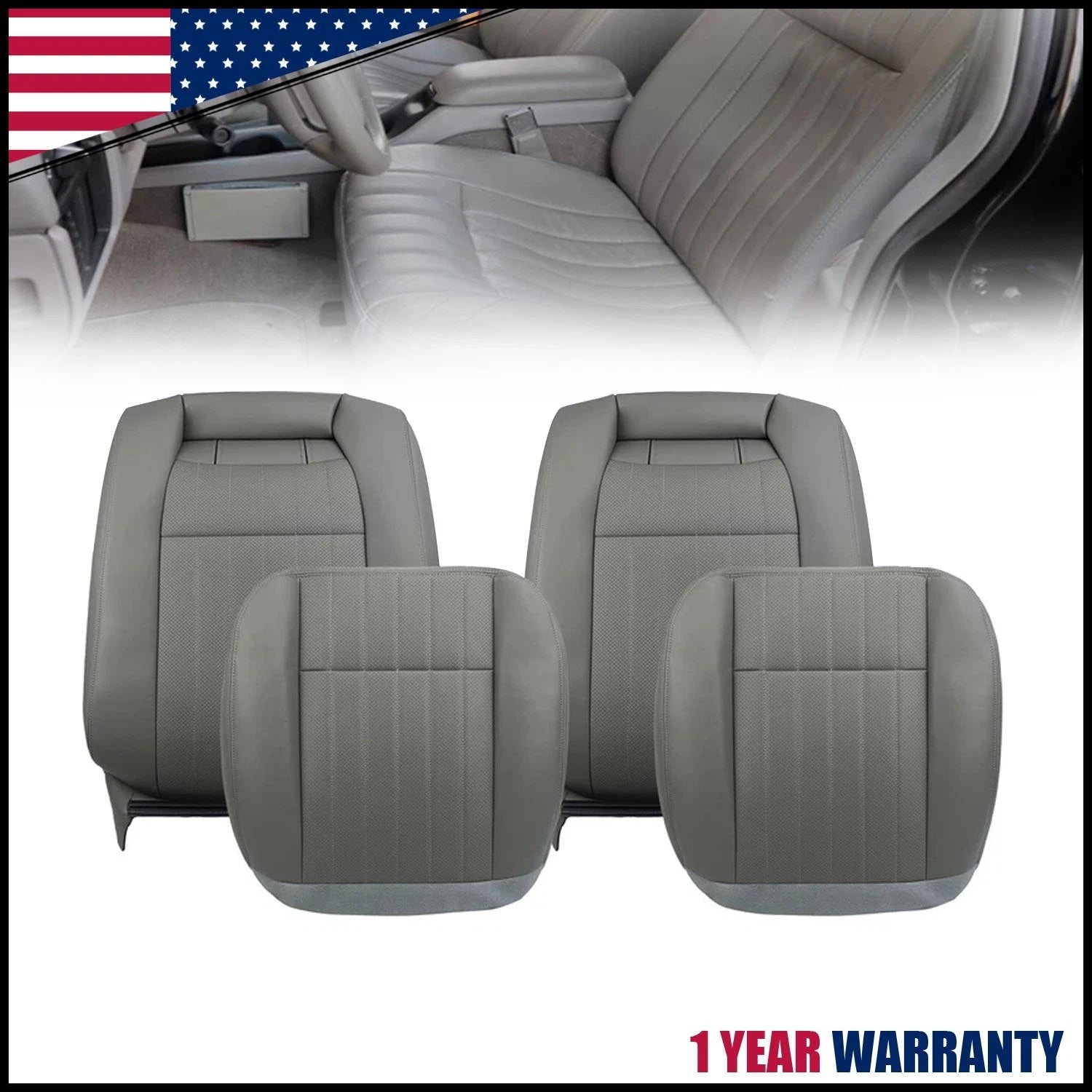 Leather Seat Covers for Chevy Impala SS (1994–1996) - Gray
