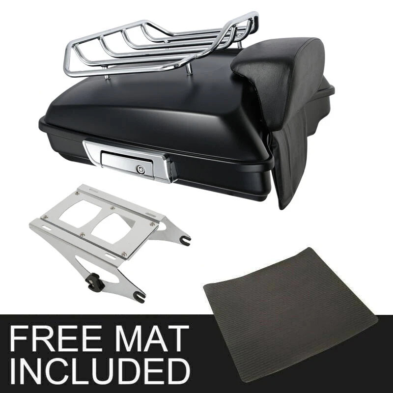 Matte Razor Trunk Backrest Mount Rack for Harley Touring Street Glide (2014–2026)