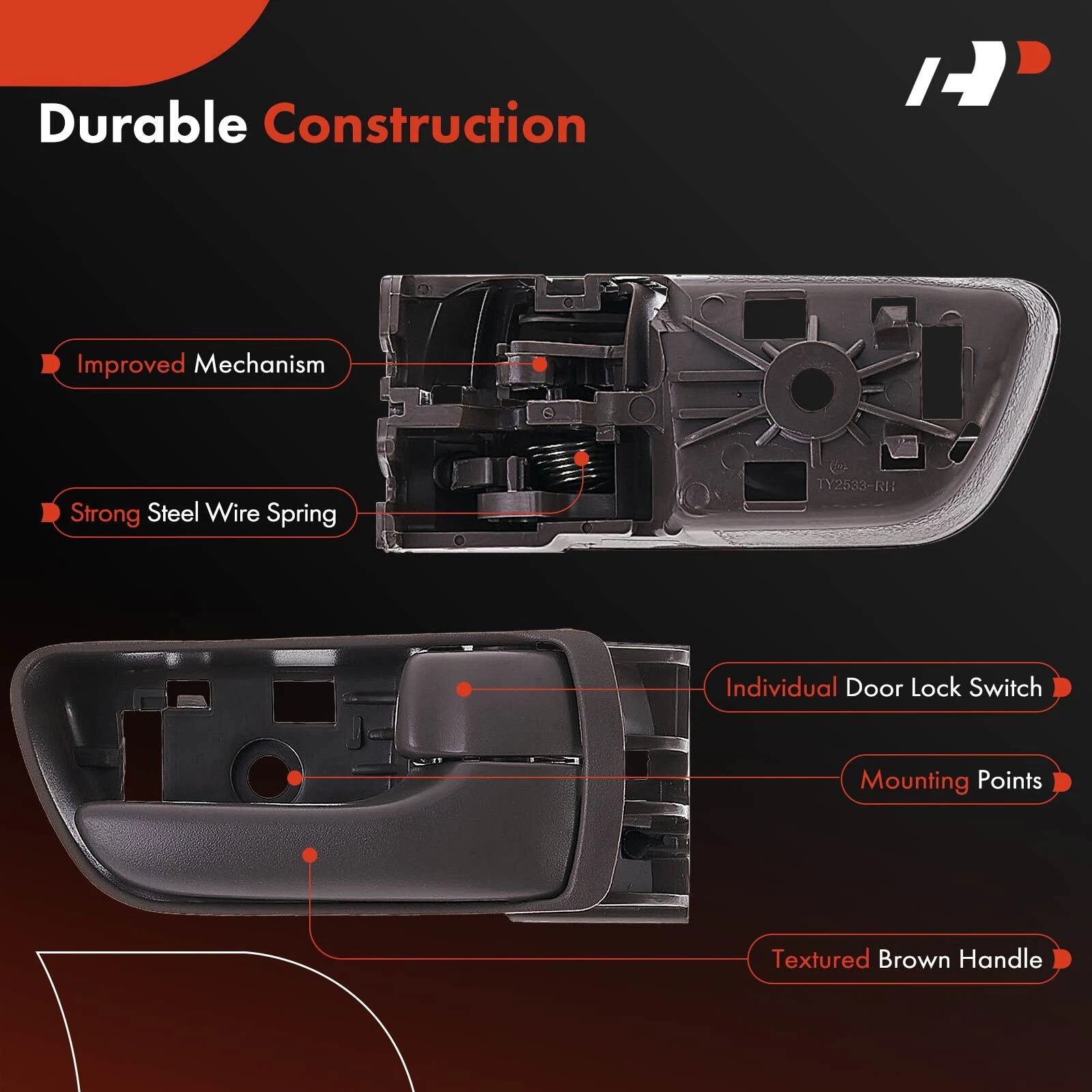 Right Interior Door Handle for Toyota Sienna (2004–2010) Sandalwood Van