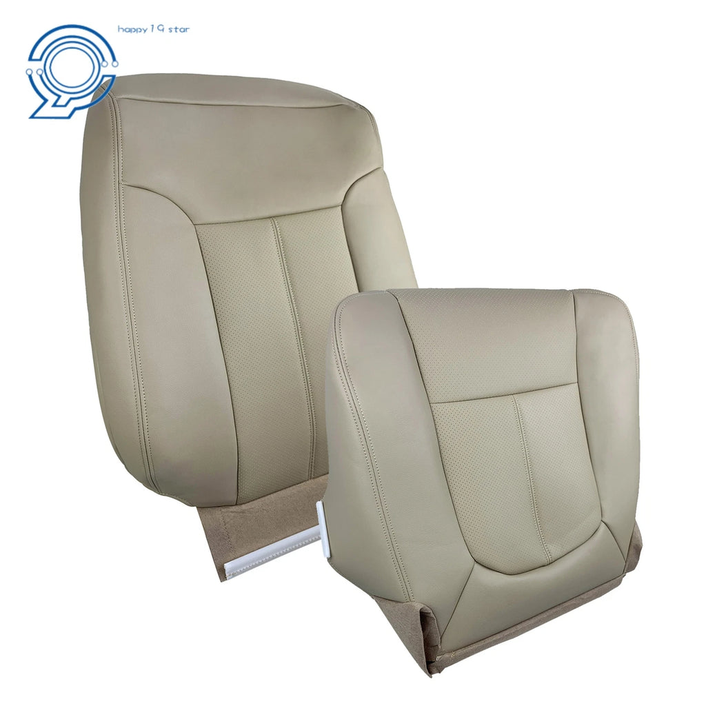 Leather Tan Seat Cover for Ford F250 F350 (2011–2016) Driver Top & Bottom