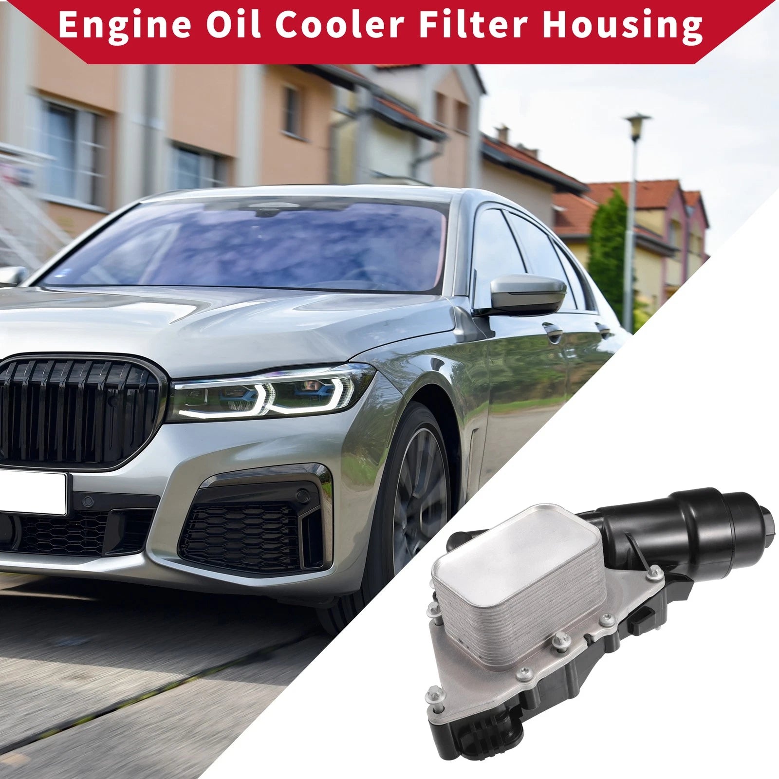 Engine Oil Cooler Filter Housing with Bolt for BMW i8, X2, X1 (2014–2021) No. 11428585235